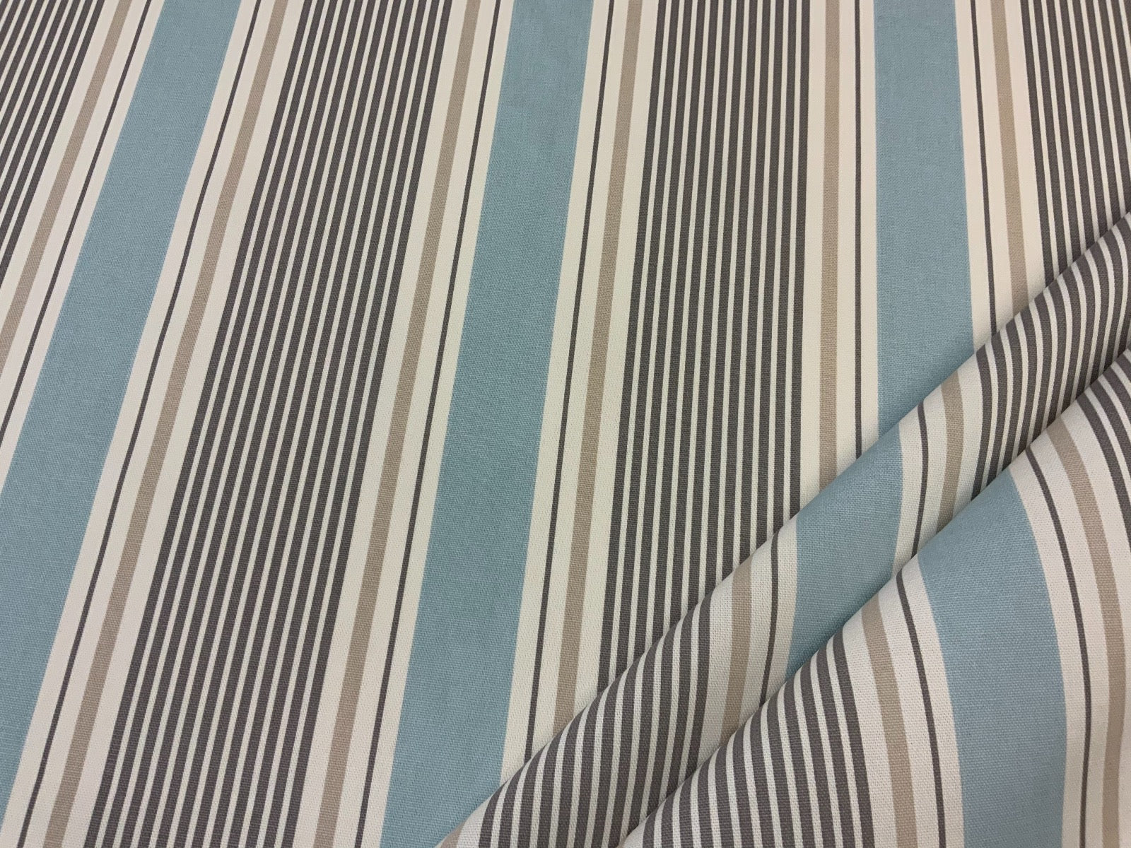 Clarke and Clarke Sail Stripe Mineral