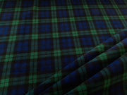 Blackwatch Navy Green Tartan Fleece Fabric C5593