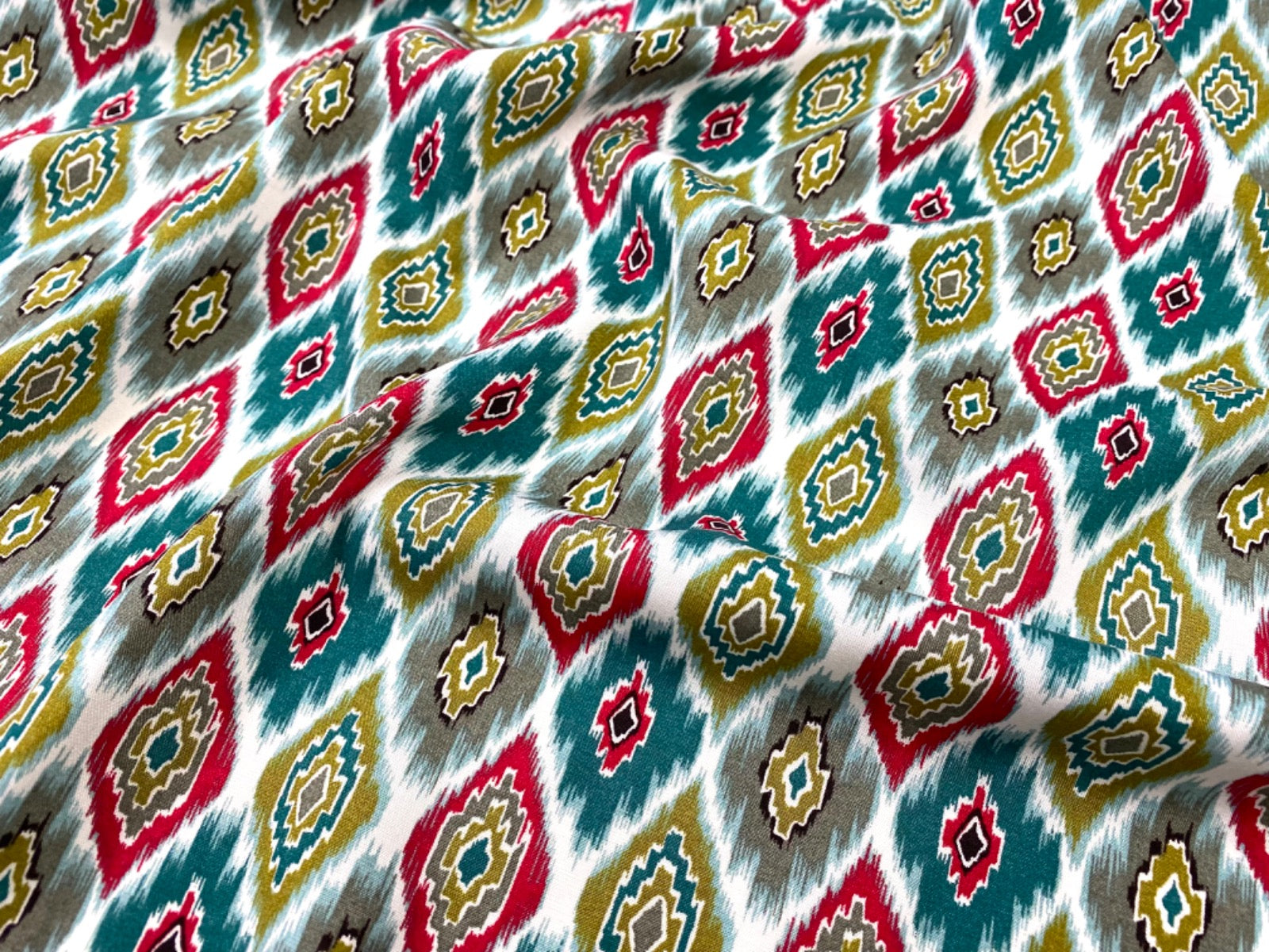 U268 Ikat Viscose Emerald