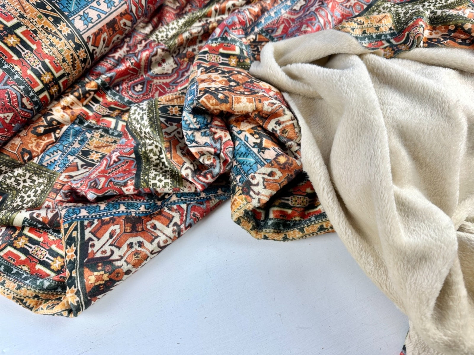 W37 Moroccan Rug Cuddle Fleece Multi
