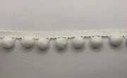 White Velvet Pom Pom Trim