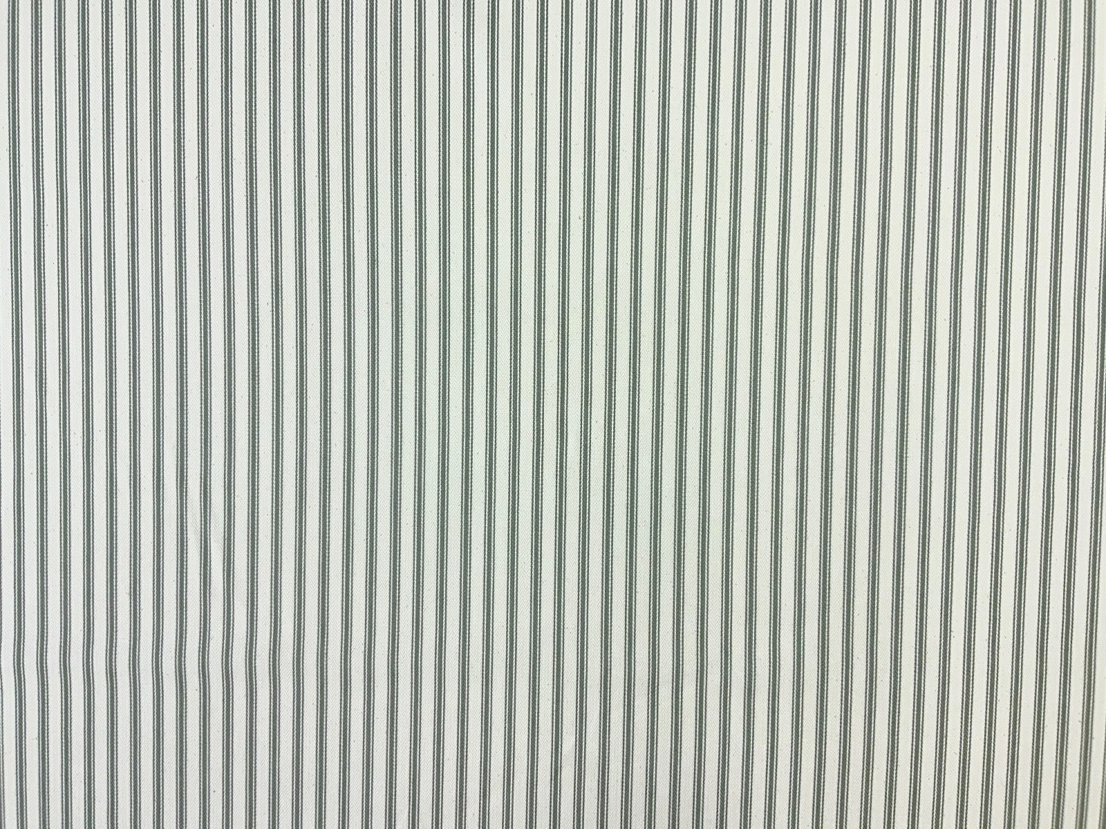 S122 French Woven Ticking Forest Green