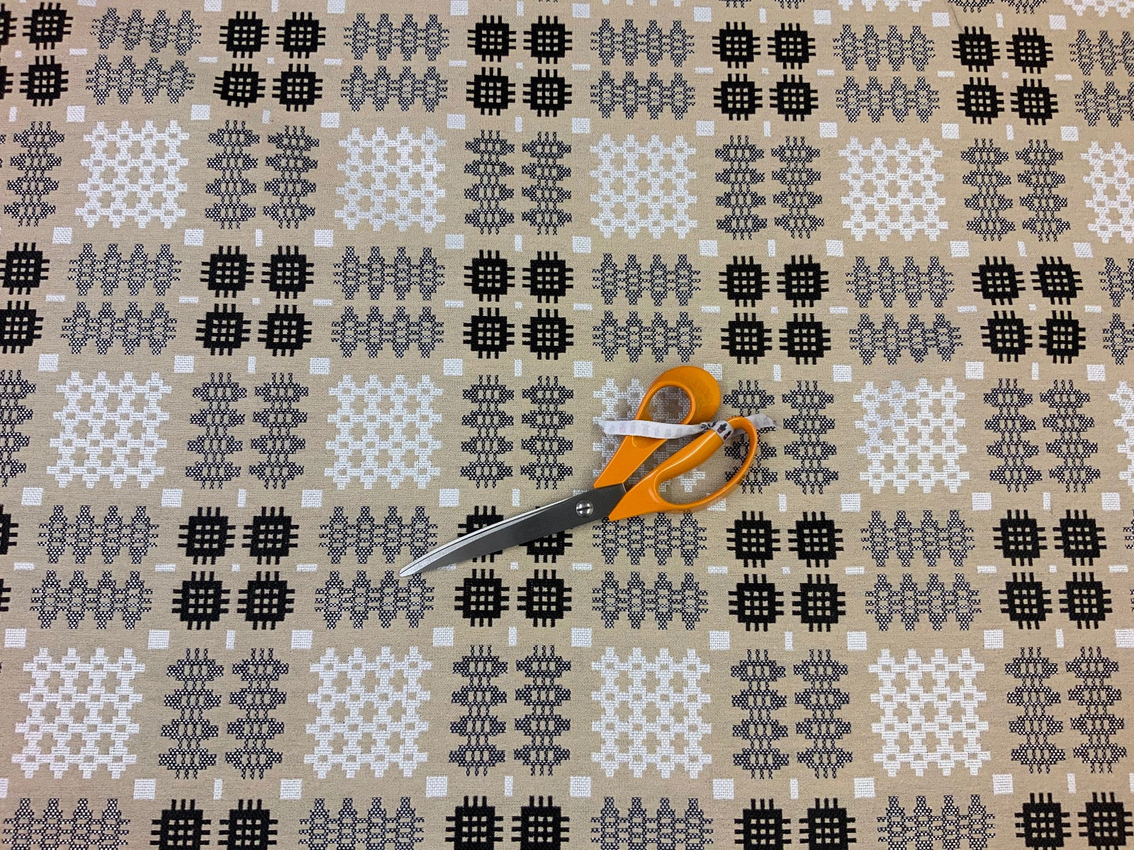 R49 Welsh Blanket Tapestry Beige | Textile Express | Buy Fabric Online