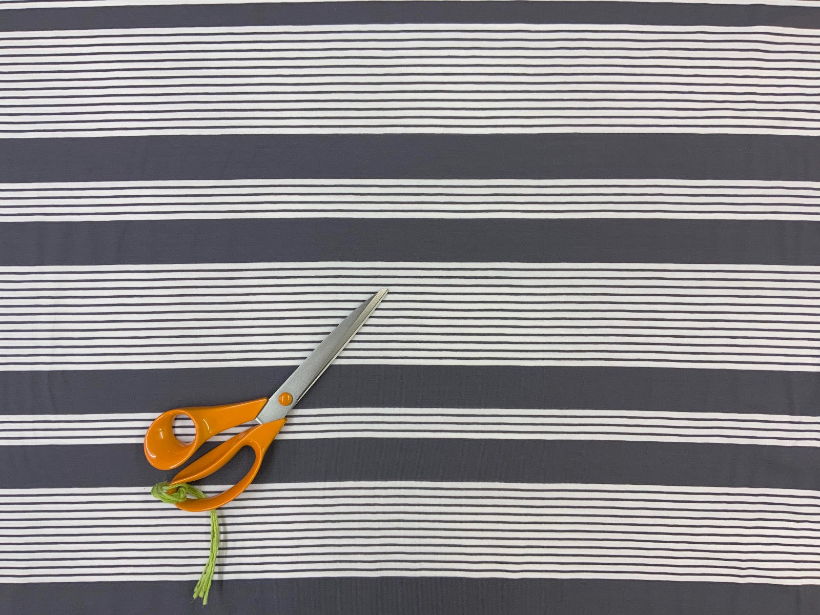 Block Stripe Cotton Jersey Grey  I229
