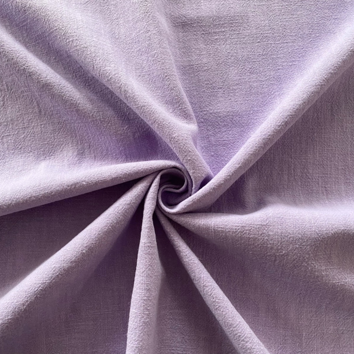 B374 Washed Ramie Linen Look Lilac  fabric gathered 