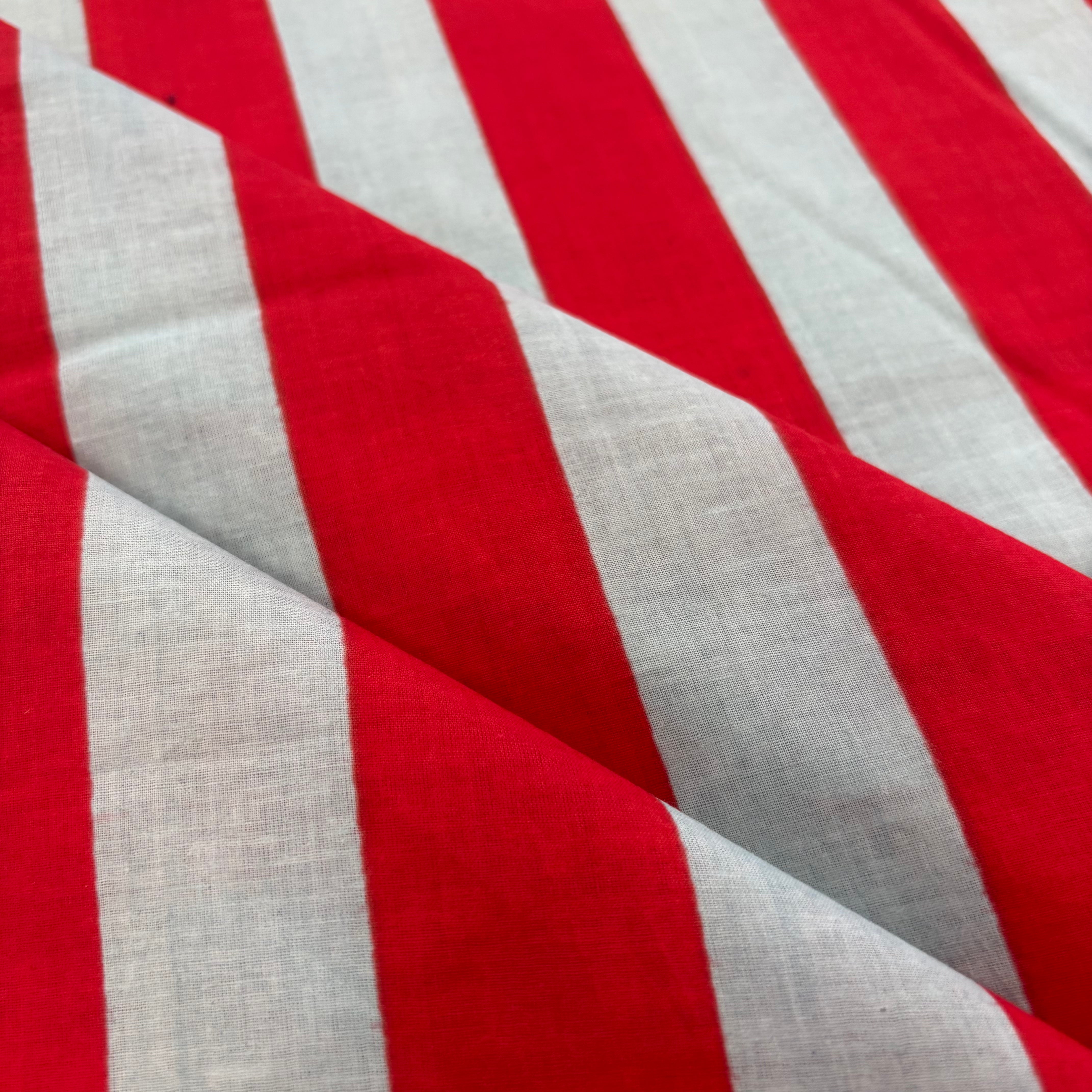 Beach Stripe Indian Print Tex Ex 3017 Fabric Folded Close Up