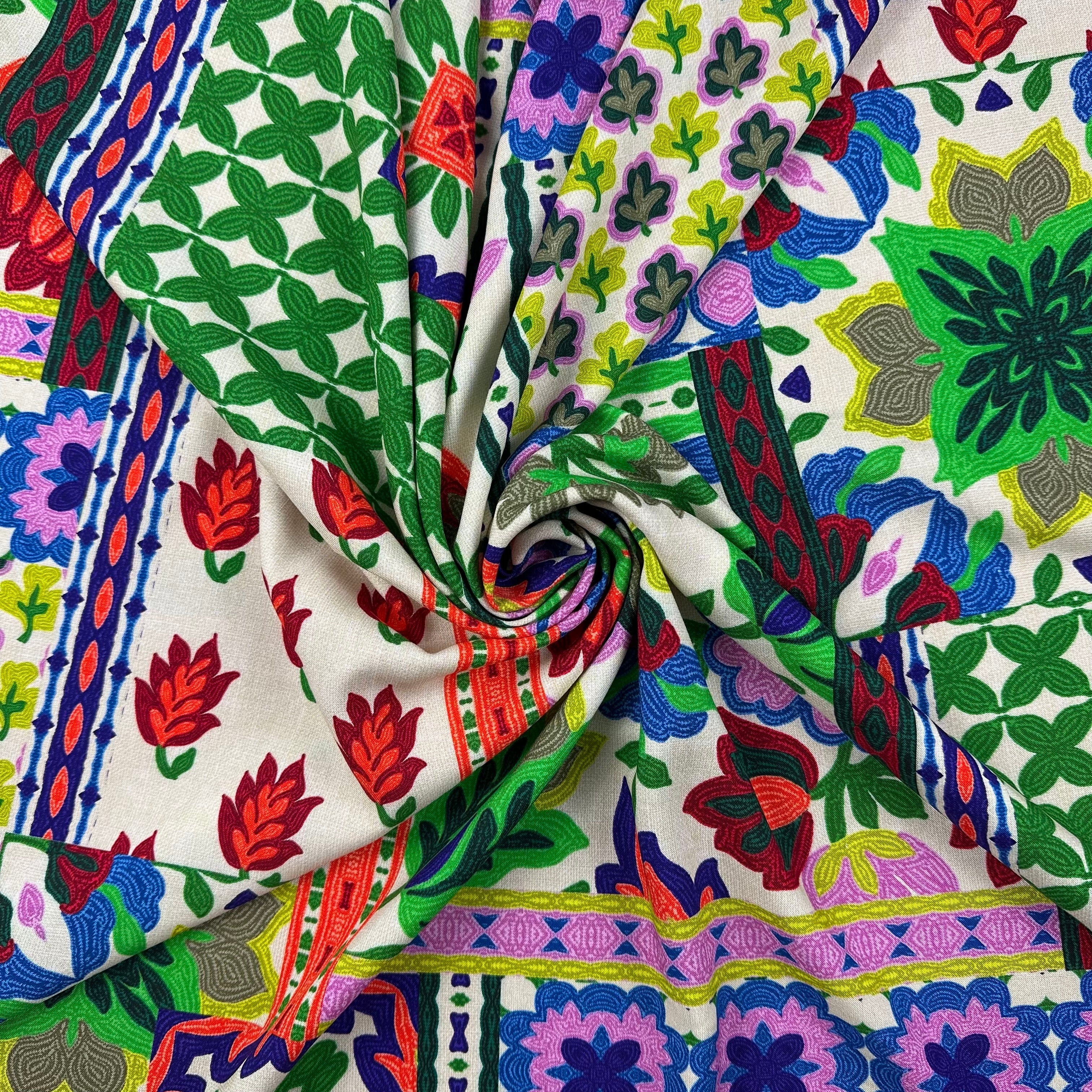 Bohemia viscose multi dress fabric gathered to show drape