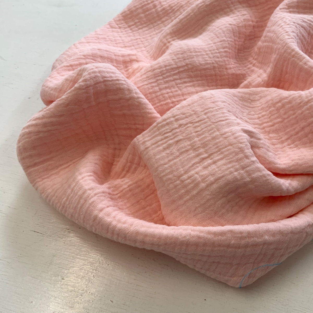 C641 Muslin Double Gauze Crinkle Pale Pink Fabric Swatch