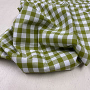 C746 17mm Green Olive Woven Cotton Gingham Fabric Swatch