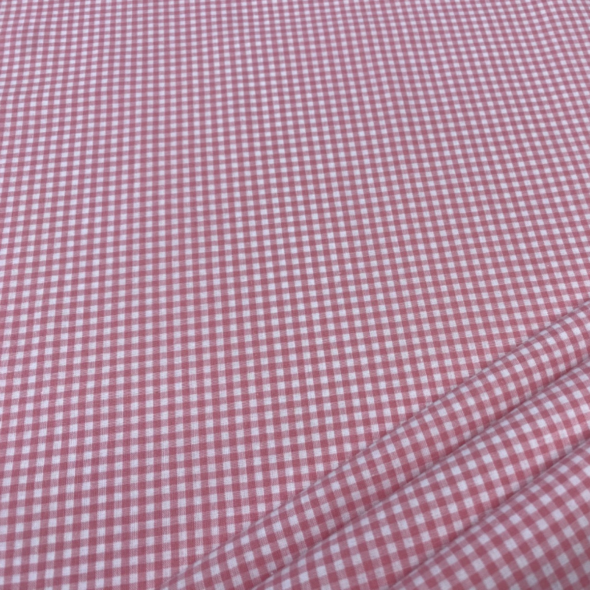 C748 3mm Pink Woven Cotton Gingham Fabric Swatch