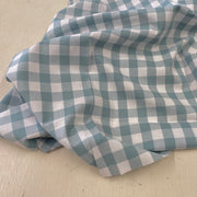C760 17mm Woven Cotton Gingham Duck Egg Fabric Swatch