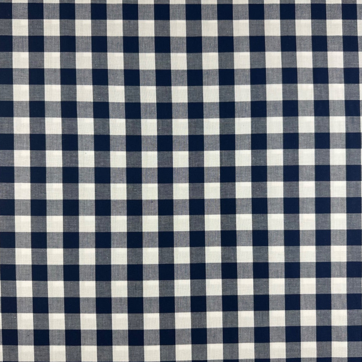 C769 17mm Woven Cotton Gingham Navy Fabric