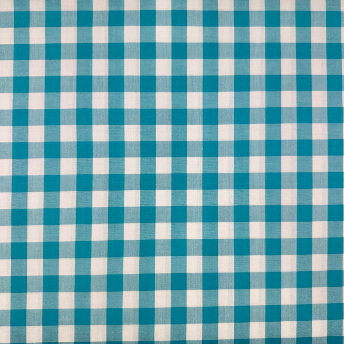 C782 17mm Woven Cotton Gingham Turquoise Fabric