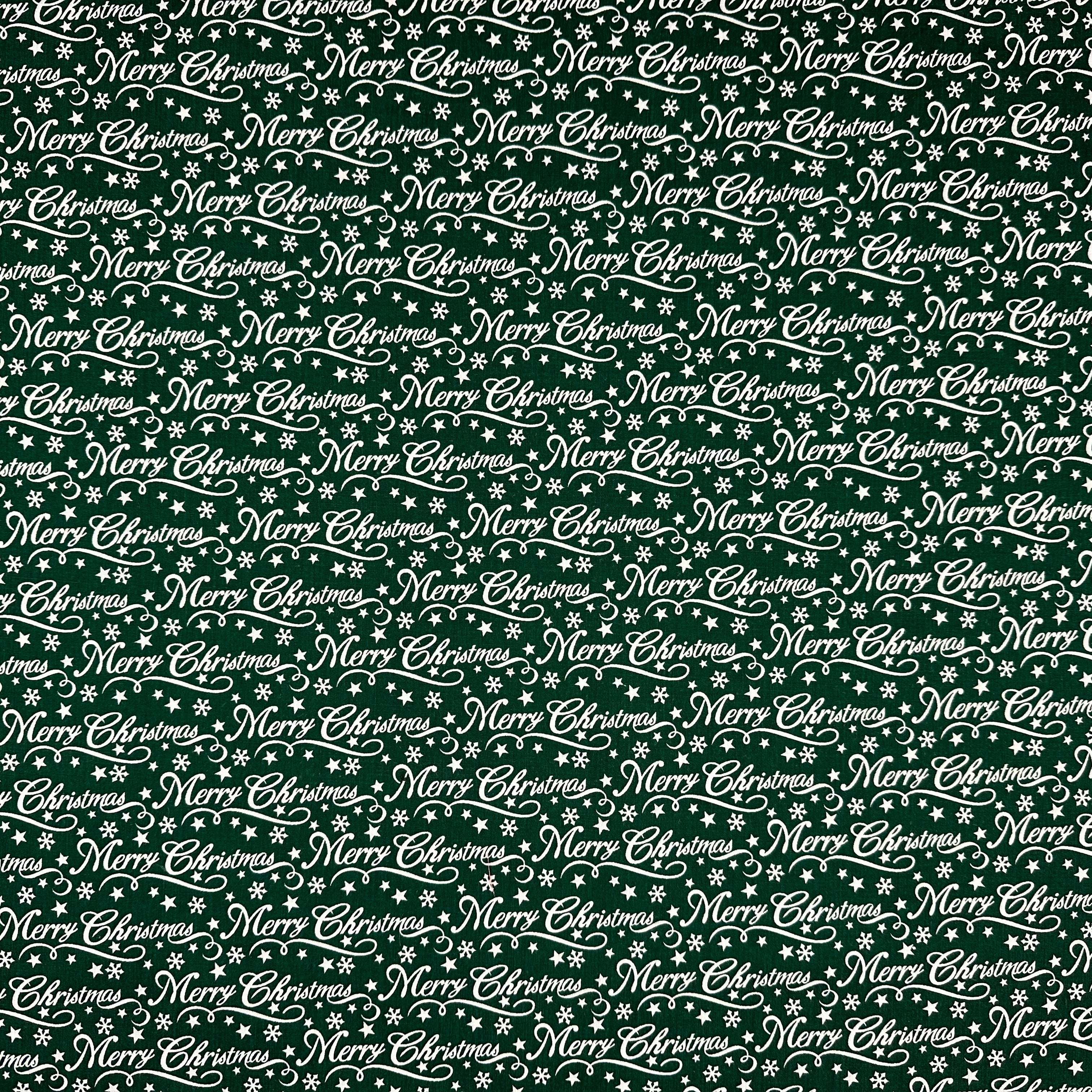 C835 Merry Christmas Green fabric flat
