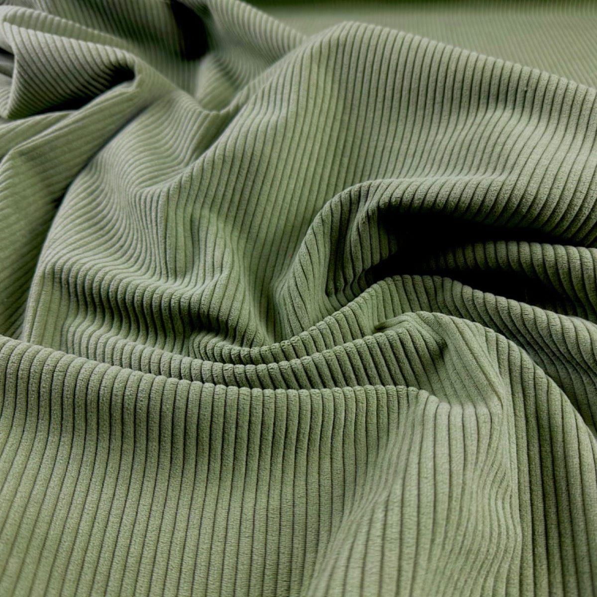 Chunky 5 Wale Upholstery Corduroy Sage H336 Gathered