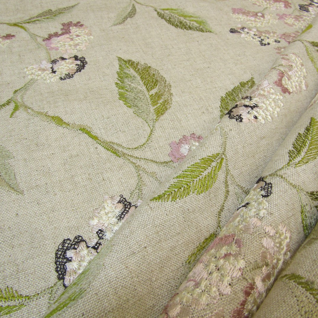 Clarke & Clarke Summerby Damson Fabric Close Up