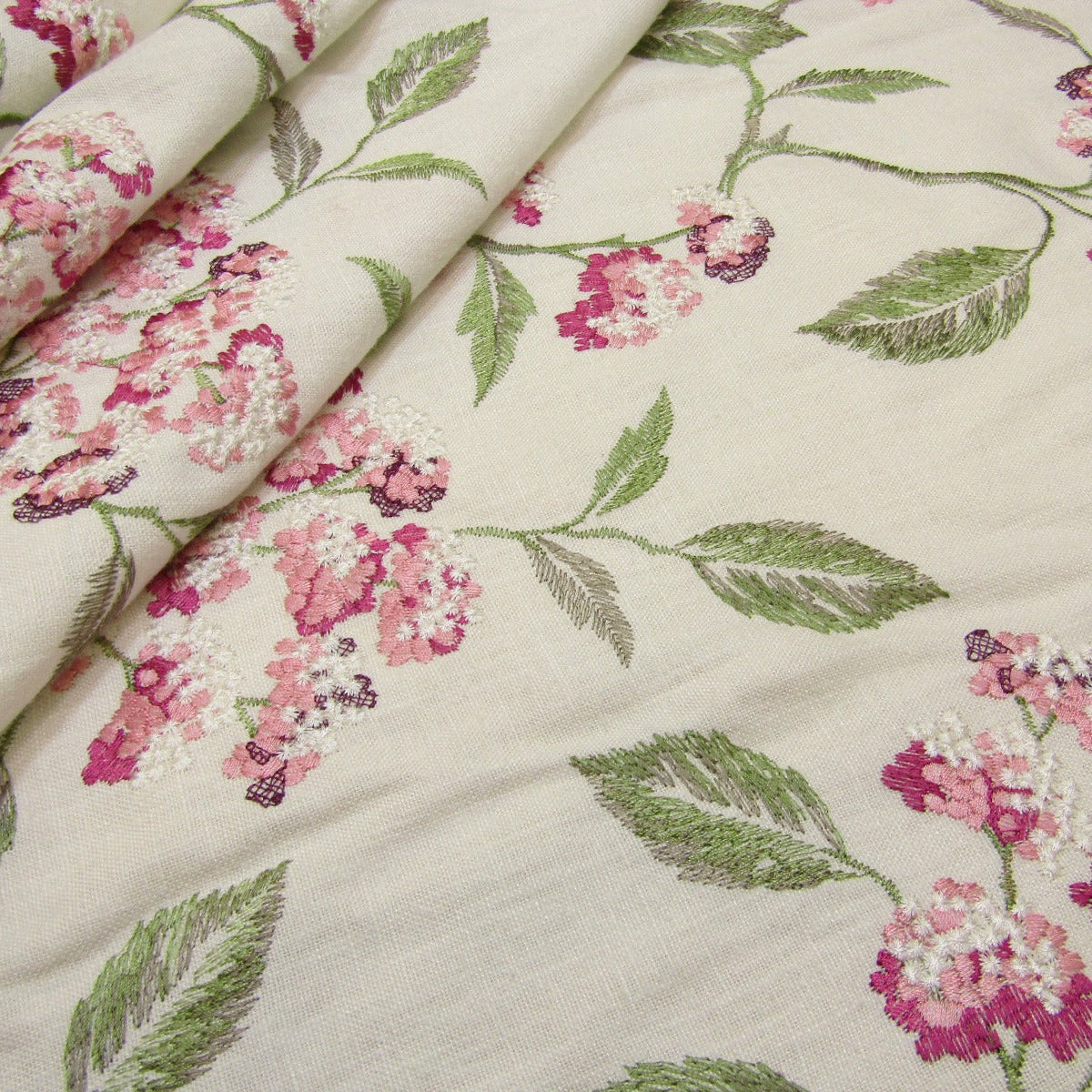 Clarke & Clarke Summerby Raspberry Fabric Close Up 
