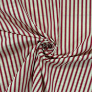 Classic red cotton ticking fabric with traditional twisted to show drape, ideal for cushions, tablecloths, table runners, lampshades, home furnishings and DIY craft projects. 