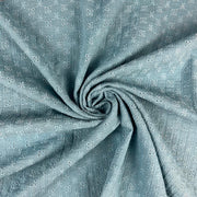 Embroidered Floral Double Muslin Blue T566 Fabric Gathered