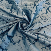Faux Silk Damask Dark Blue 