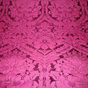 Faux Silk Damask Fuchsia Fabric