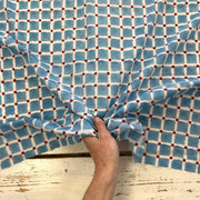 Squares Check Block Print Blue Tex Ex 2990