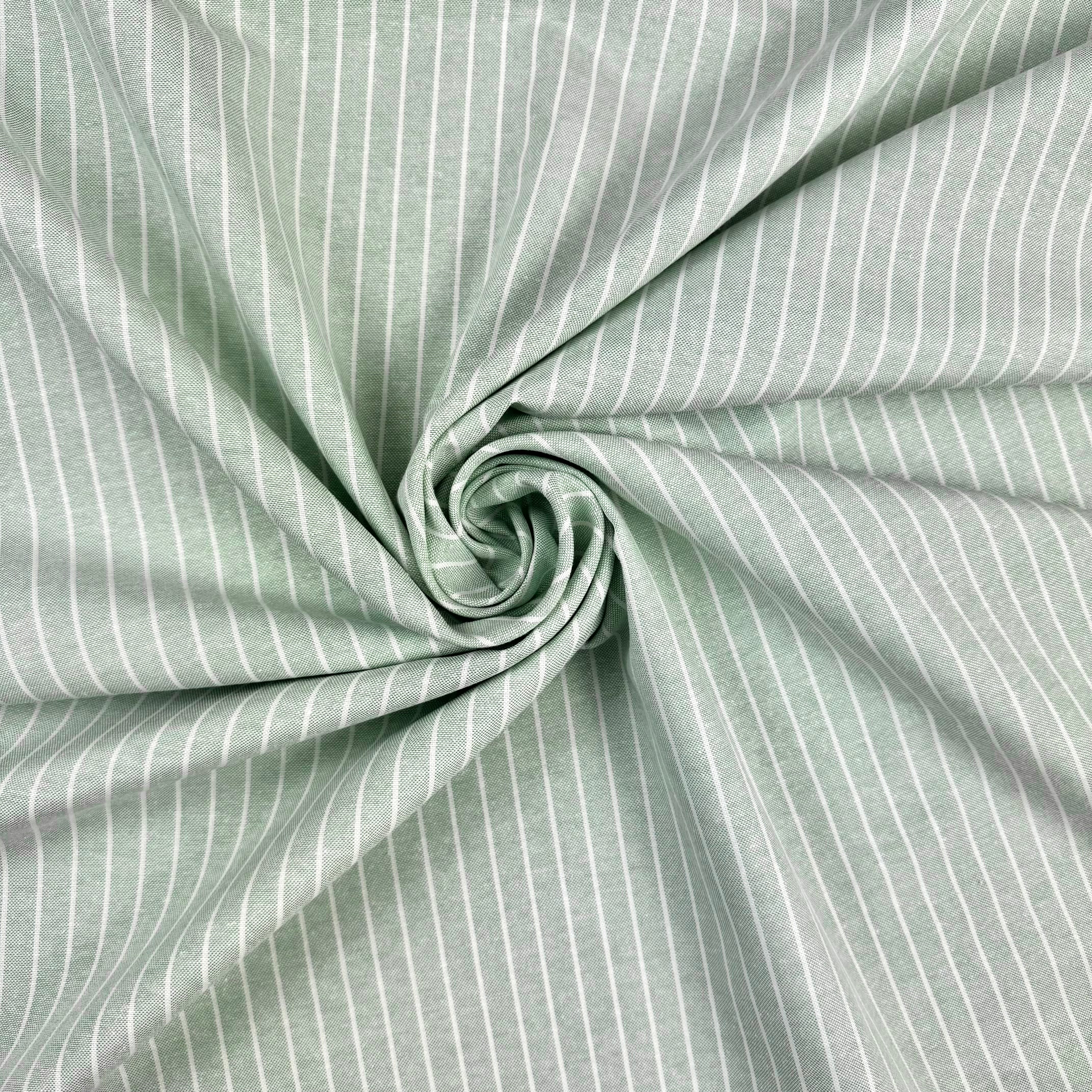 9mm Narrow Linen Stripe Sage C853