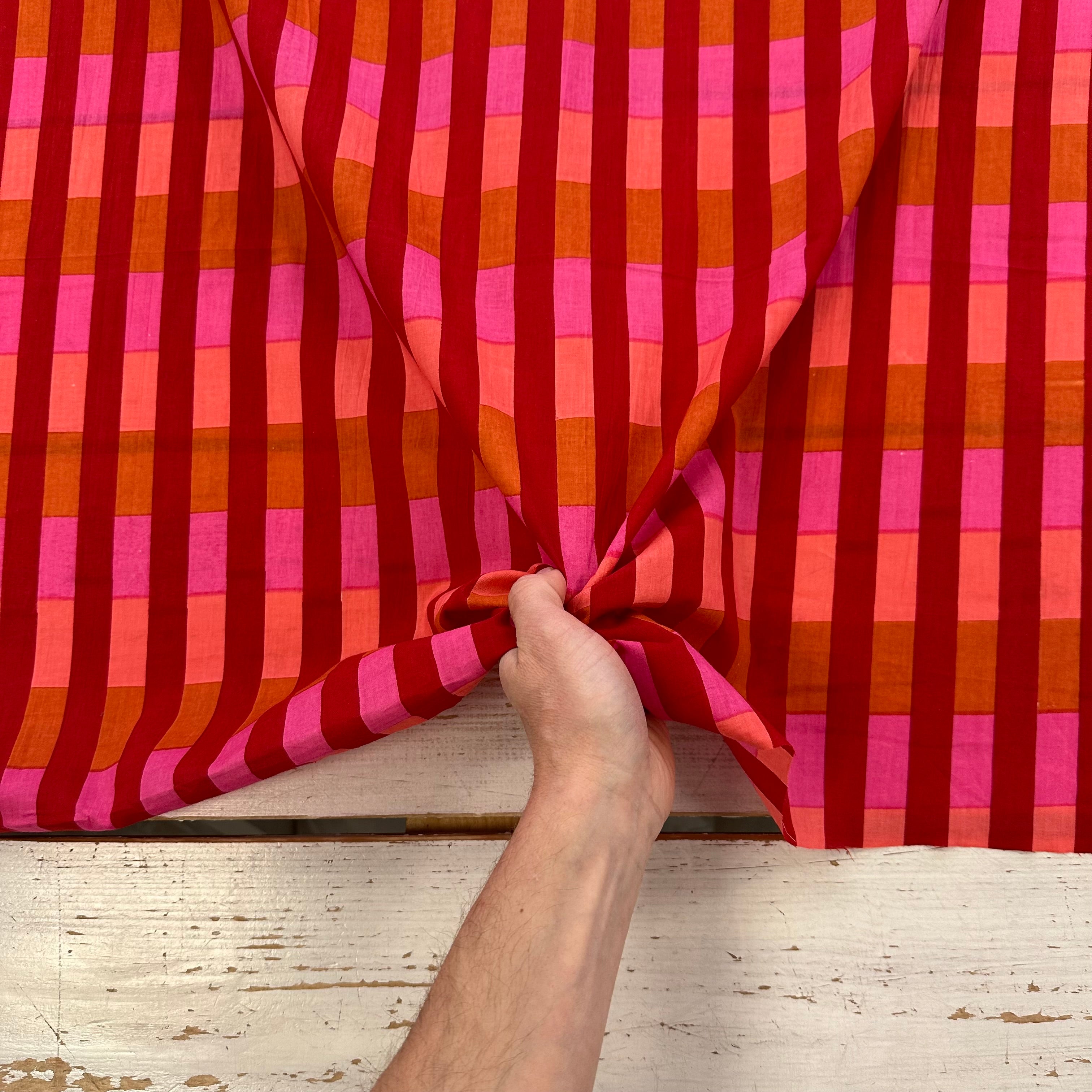 Stripe On Stripe Indian Print Sunset Tex Ex 2986