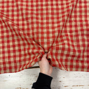 Woven Red Natural Slub gingham Tex Ex 2976