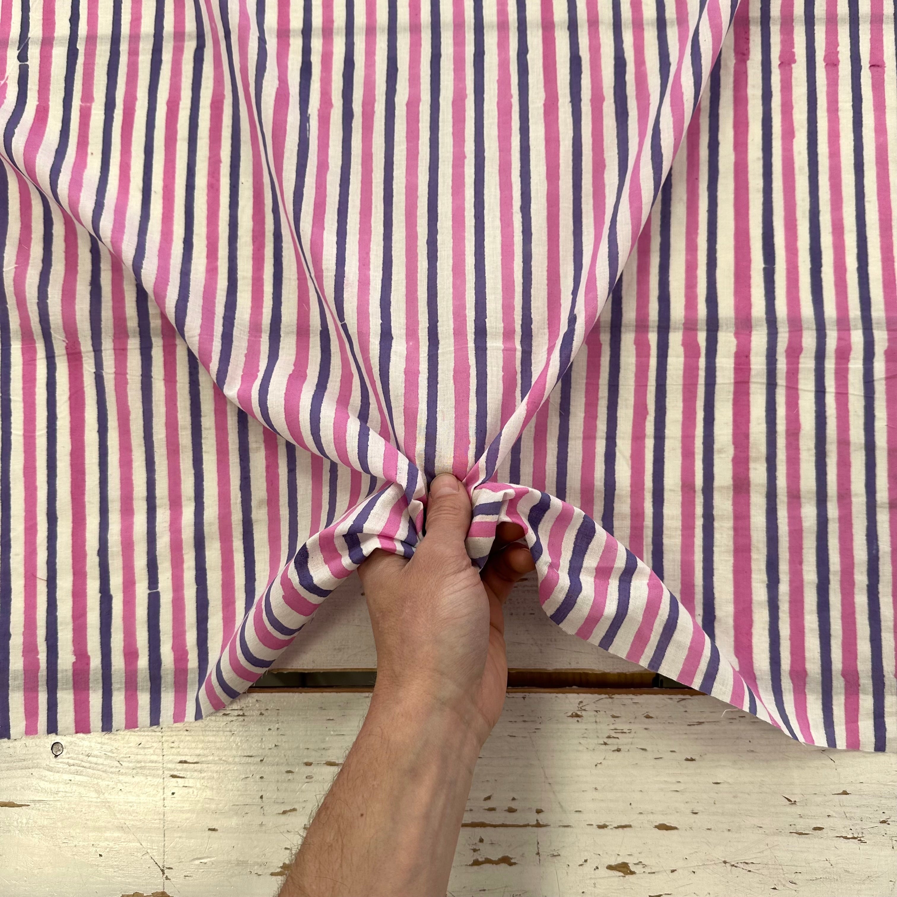 Paint Stripe Block Print Foxglove Tex Ex 2988