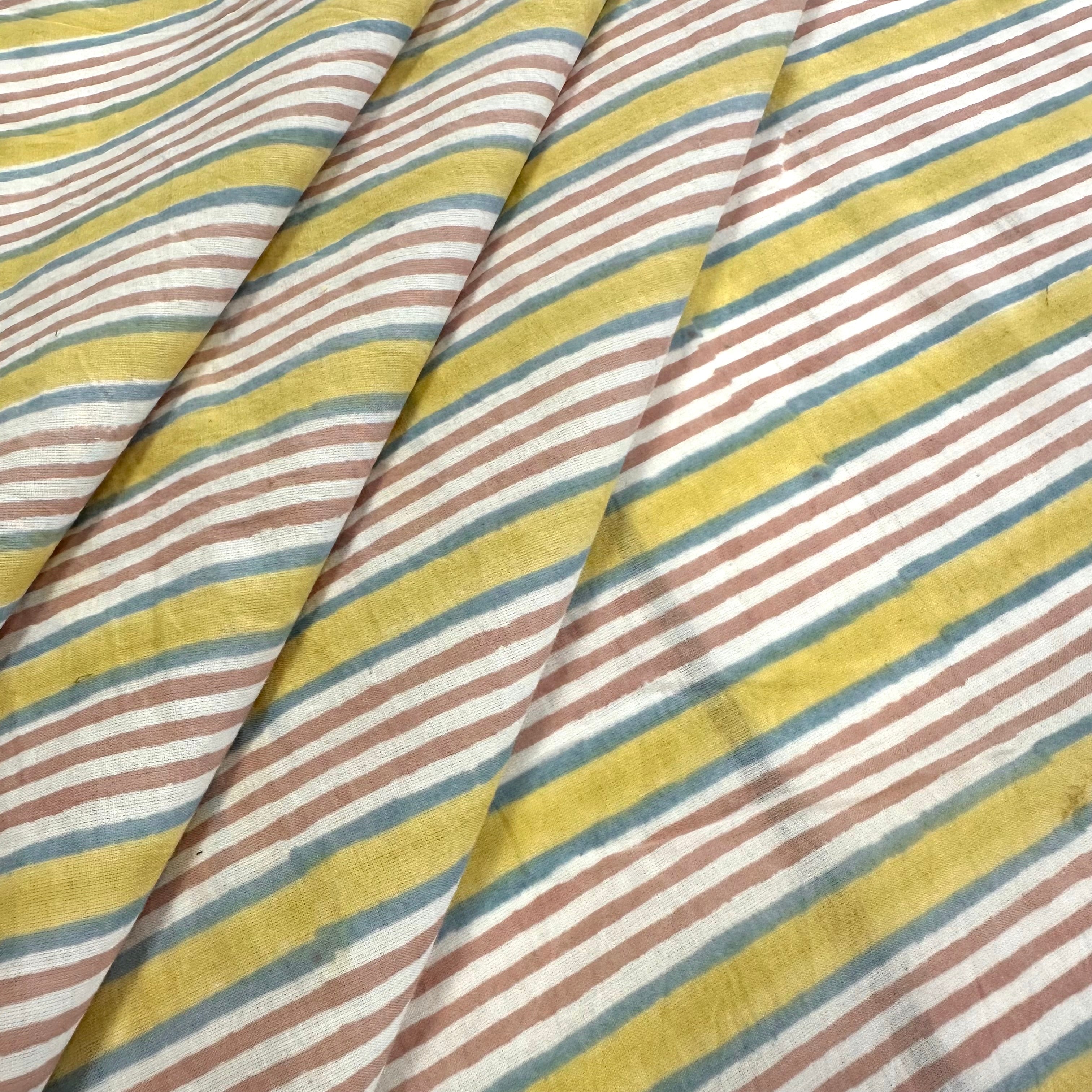Beach Stripe Block Print Yellow Tex Ex 2987