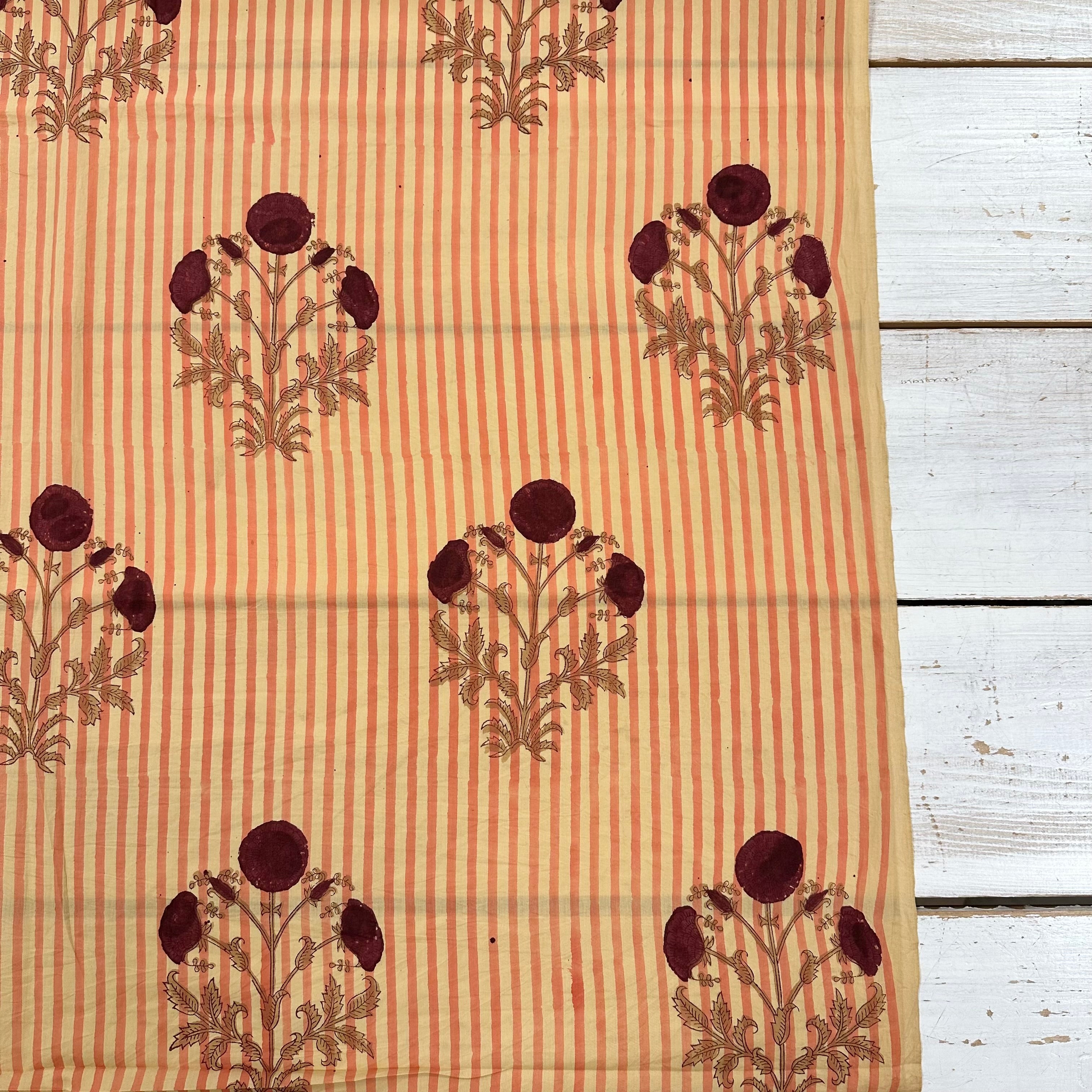 Kashi Floral Stripe Block Print Antique Tex Ex 2962