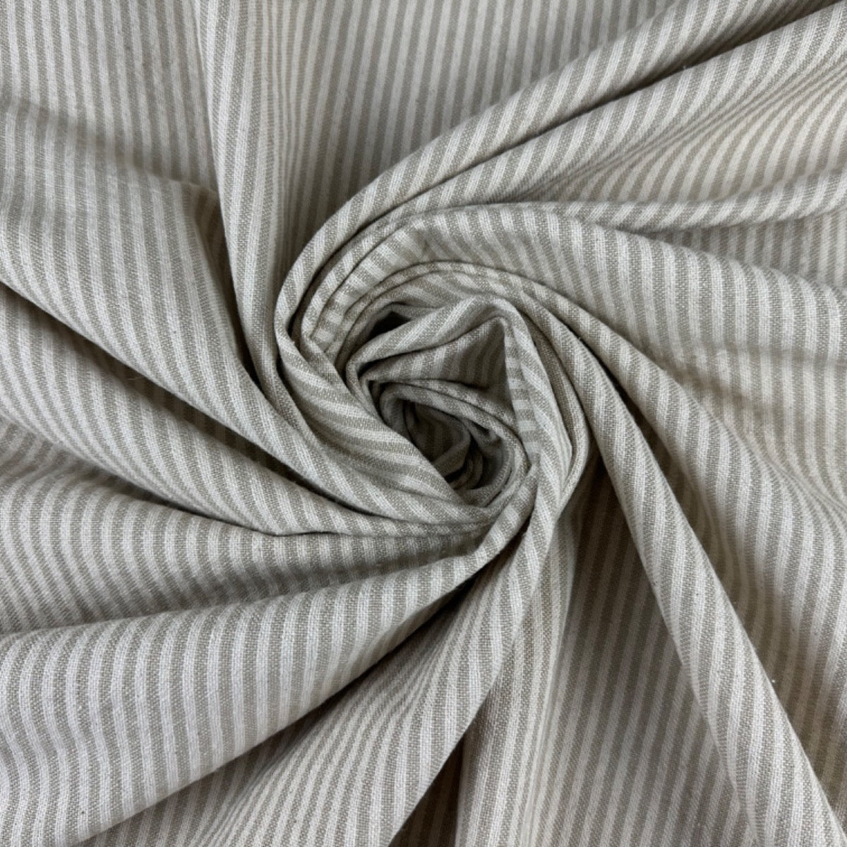 H361 Rustic Pierre Stripe Linen Fabric Gathered