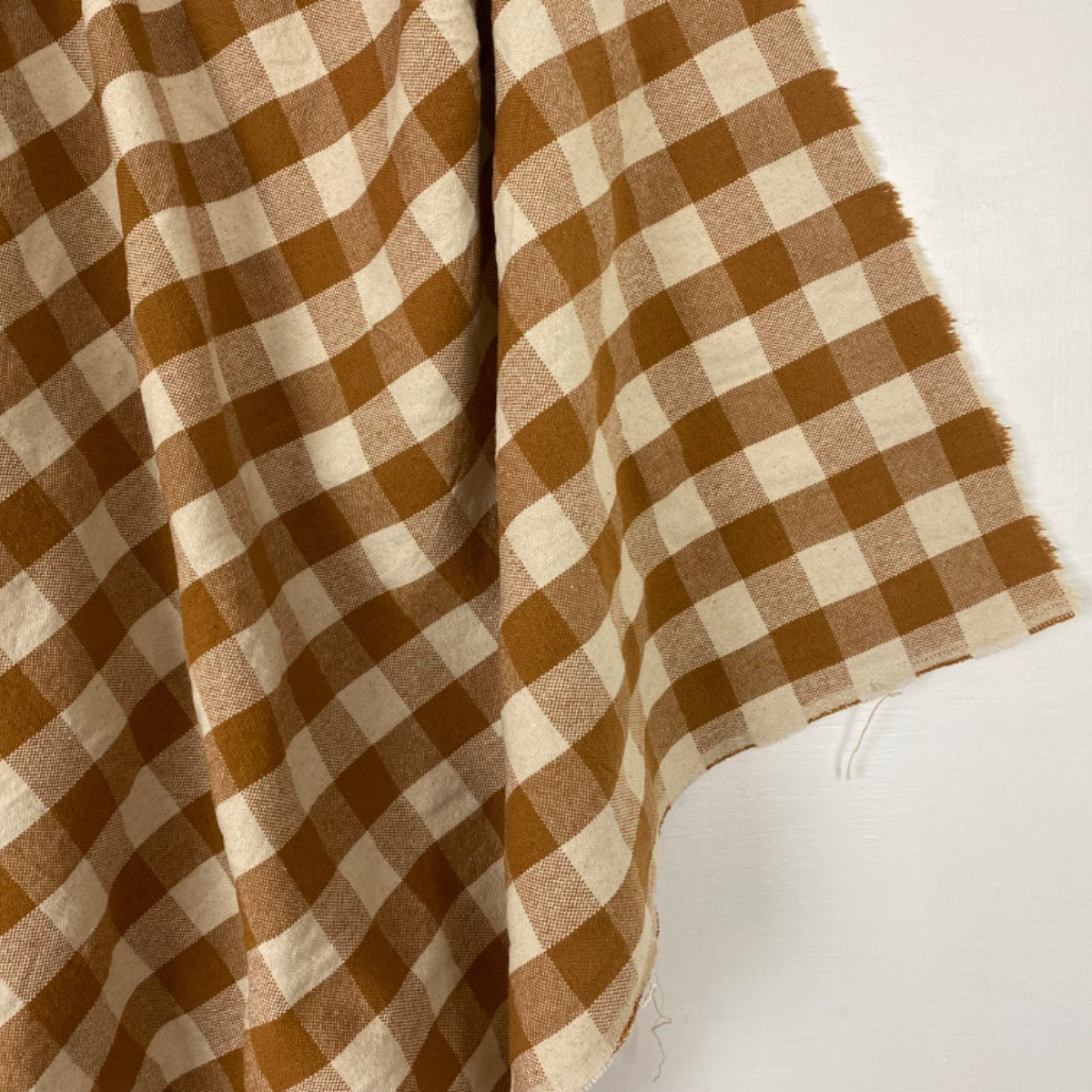 H391 Rustic Chunky Gingham Mustard Fabric