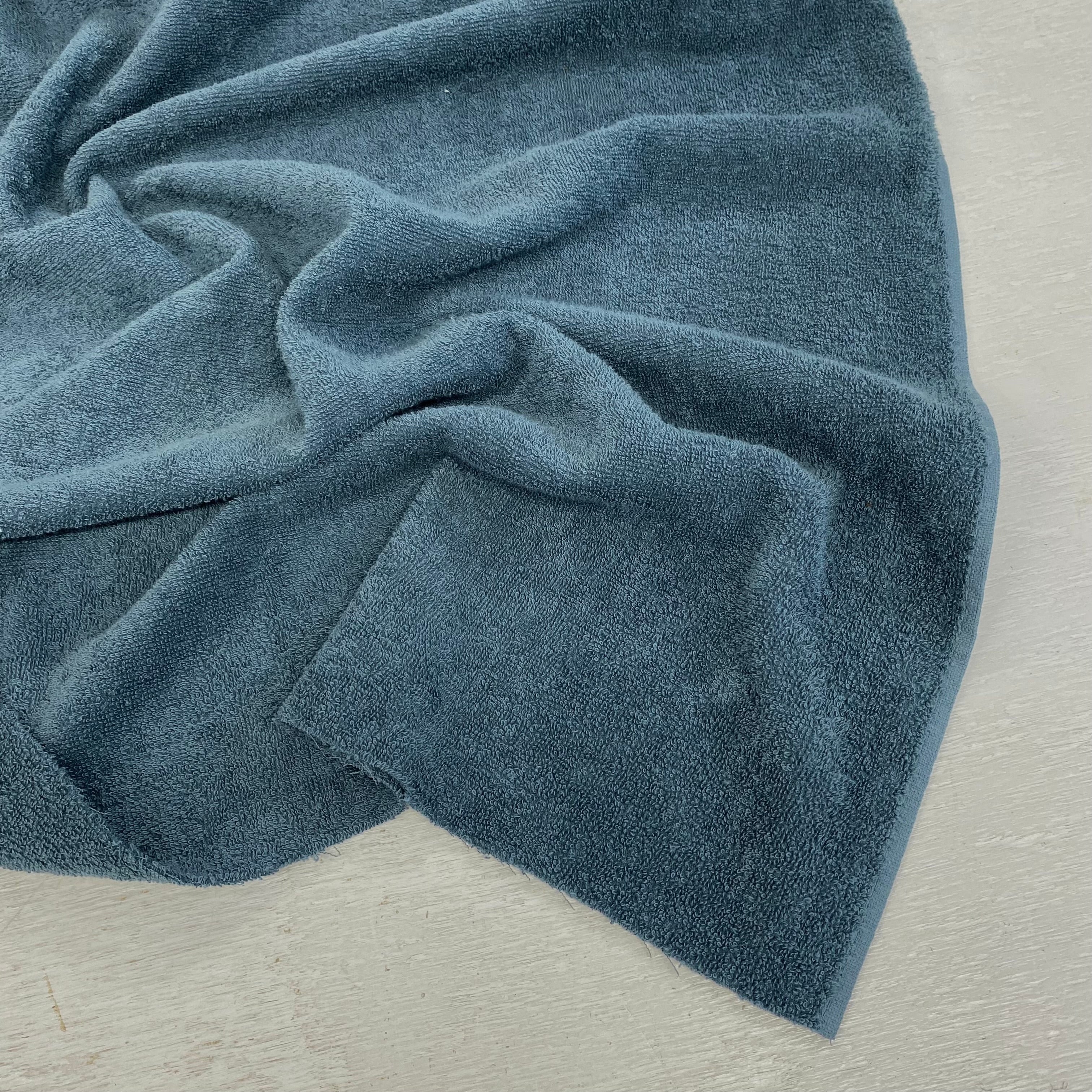 H420 Cotton Towelling Denim Fabric Gathered