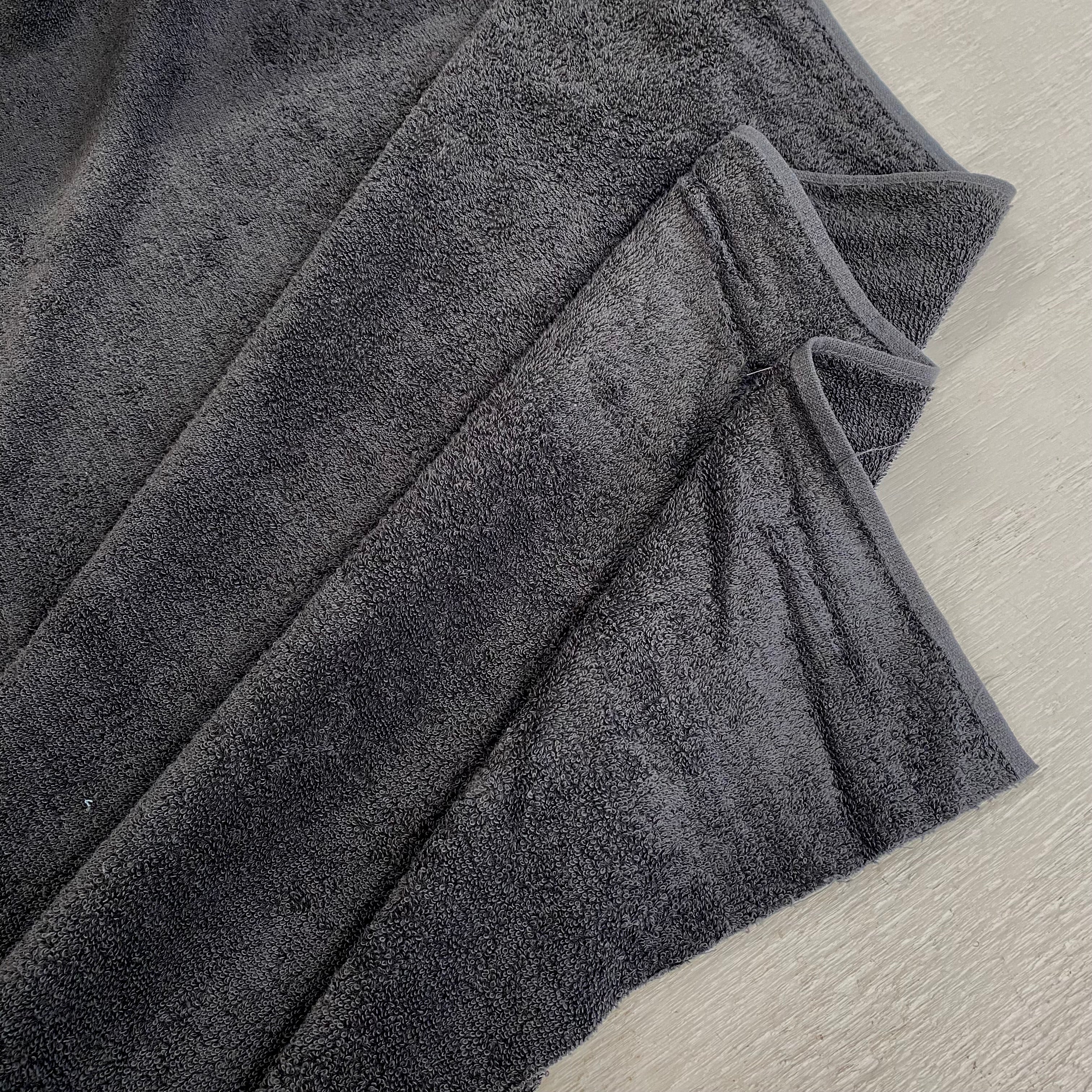 H421 Cotton Towelling Anthracite Fabric