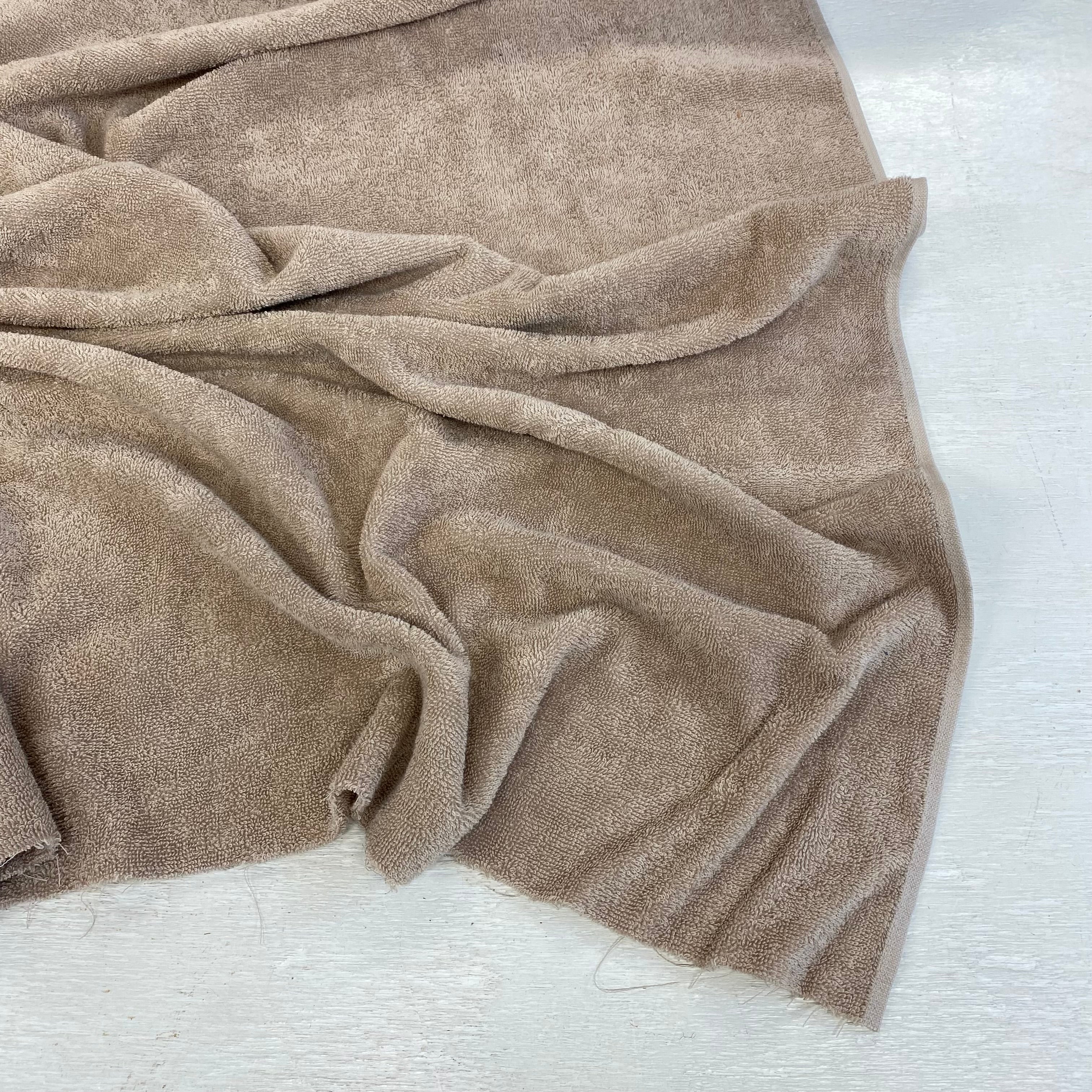 H422 Cotton Towelling Natural gathered