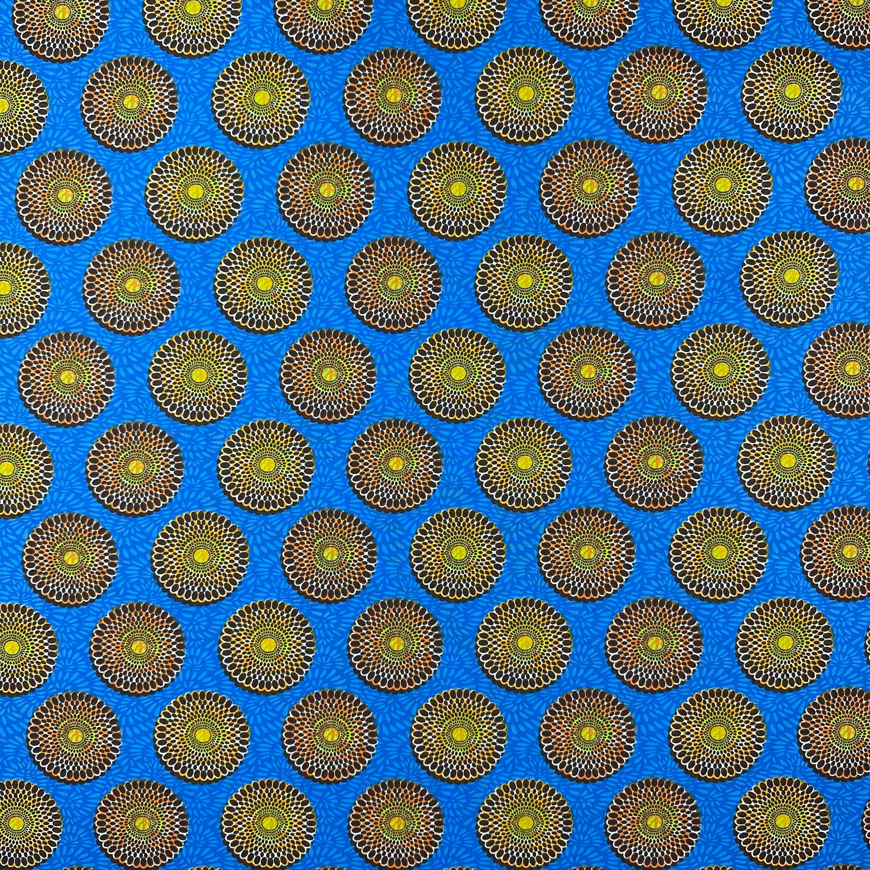 H426 Sunburst Cotton Blue Fabric