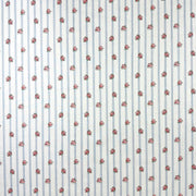 H430 Vintage Roses Stripe Cotton Blue Pink Fabric