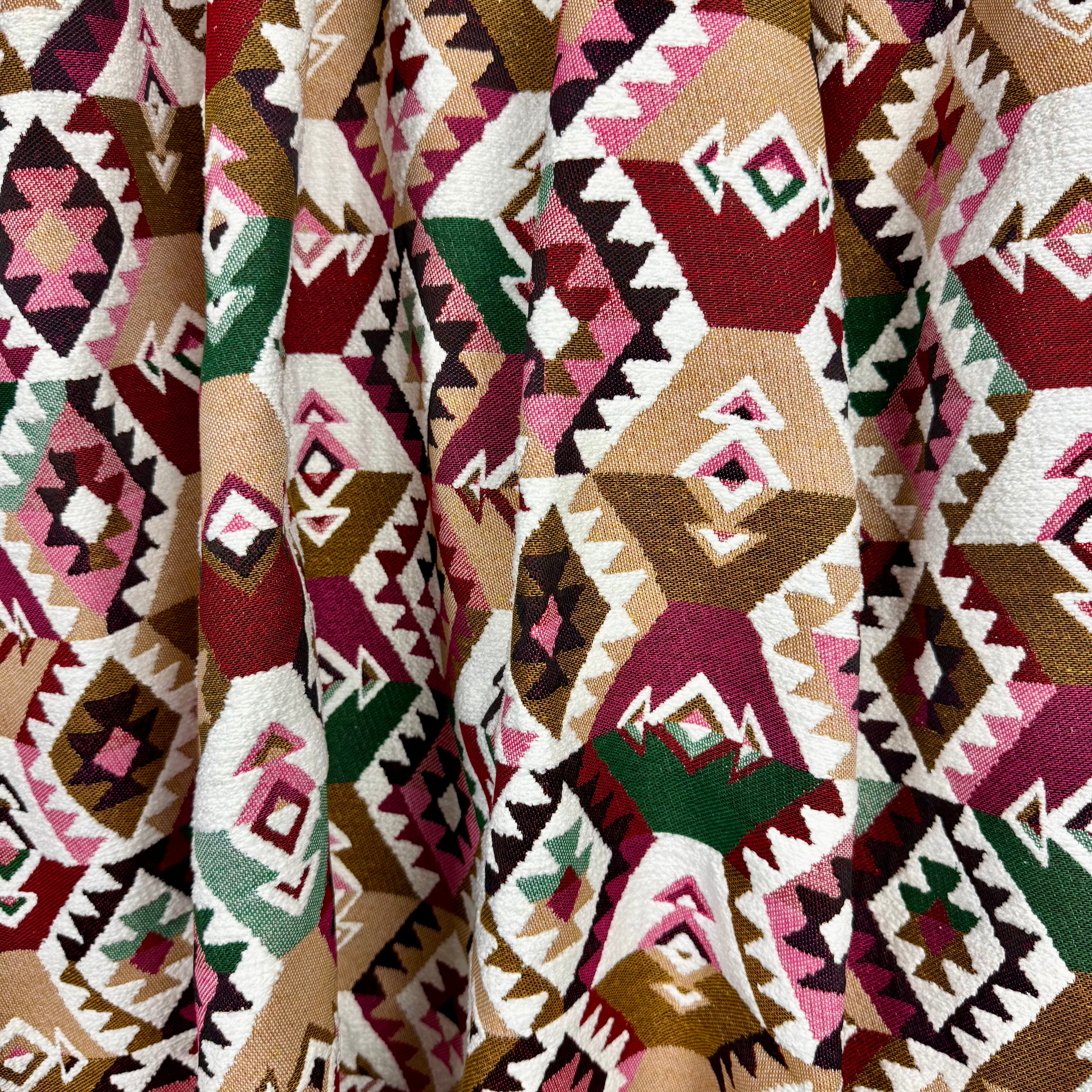 H431 Aztec Chenille Tapestry Multi Fabric Gathered