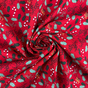 I526 Candy cane and holly fabric gathered