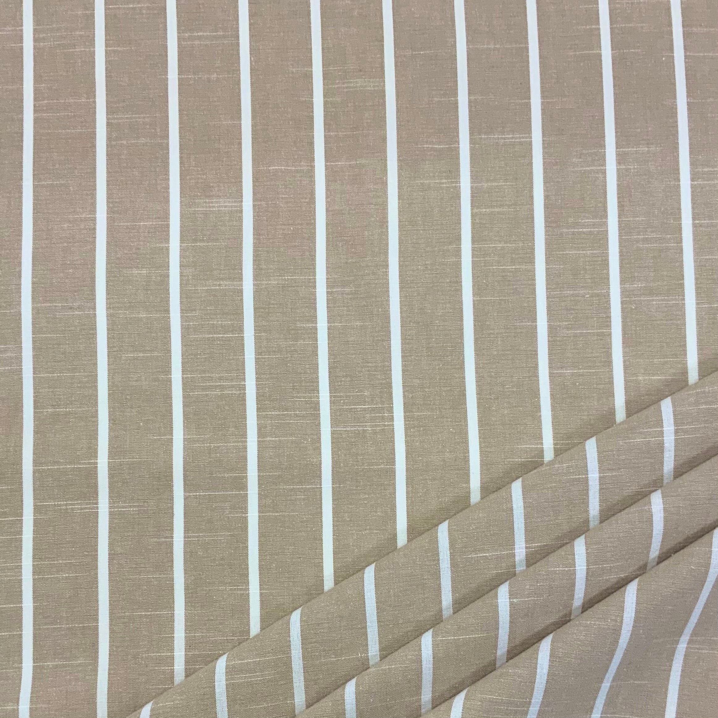 Natural Taupe Darcy woven cotton stripe Tex ex 2925
