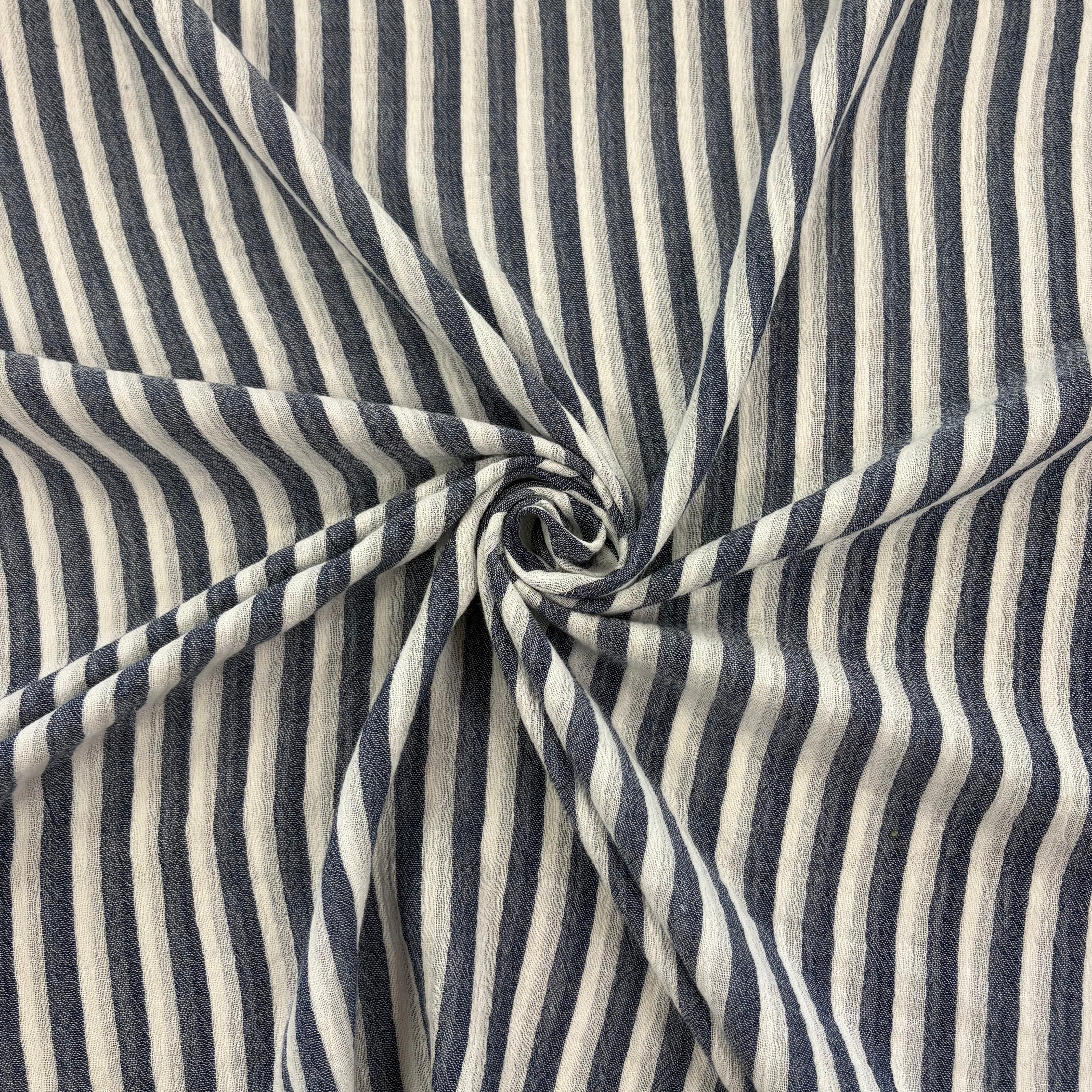 Woven stripe Double Muslin (double sided) T569