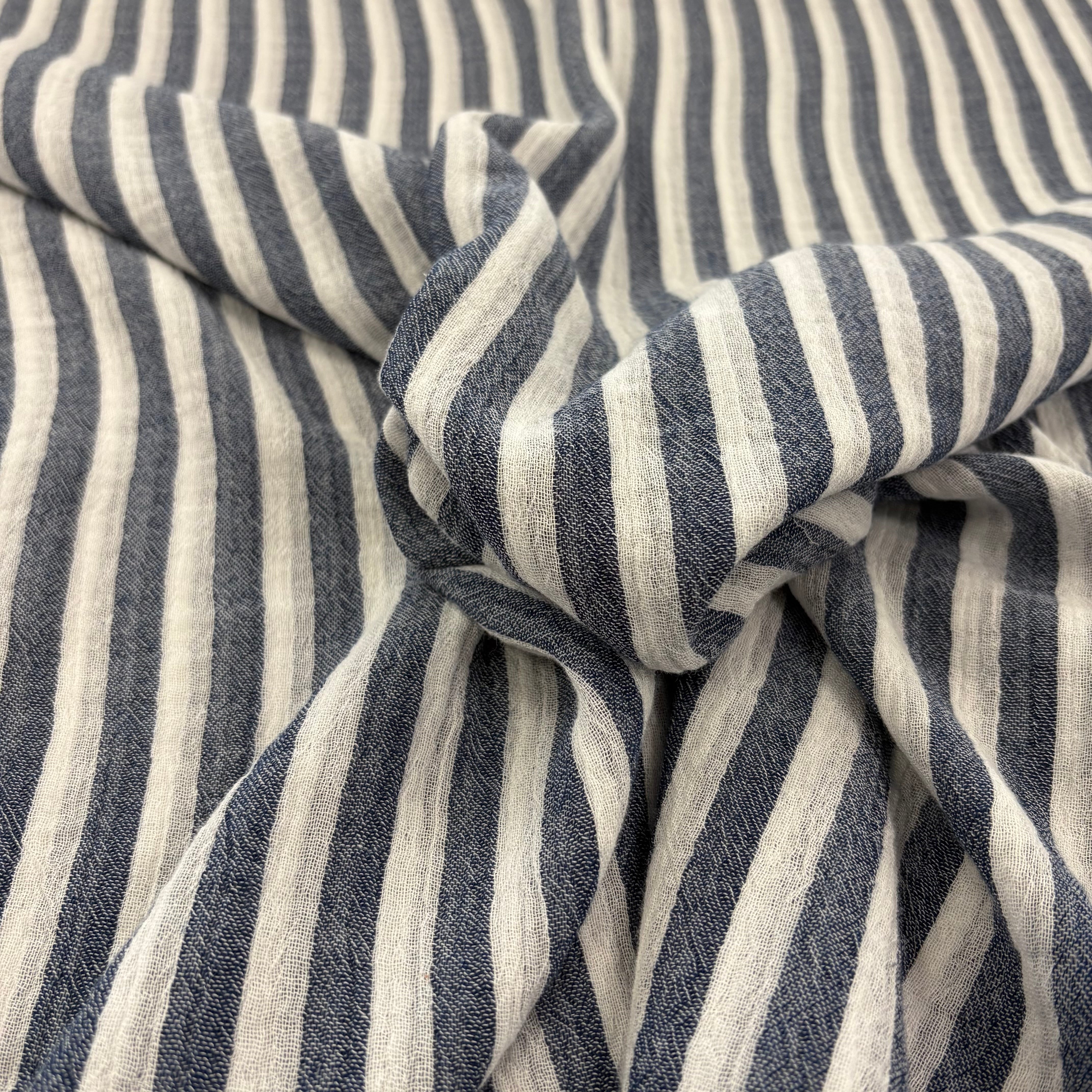 Woven stripe Double Muslin (double sided) T569