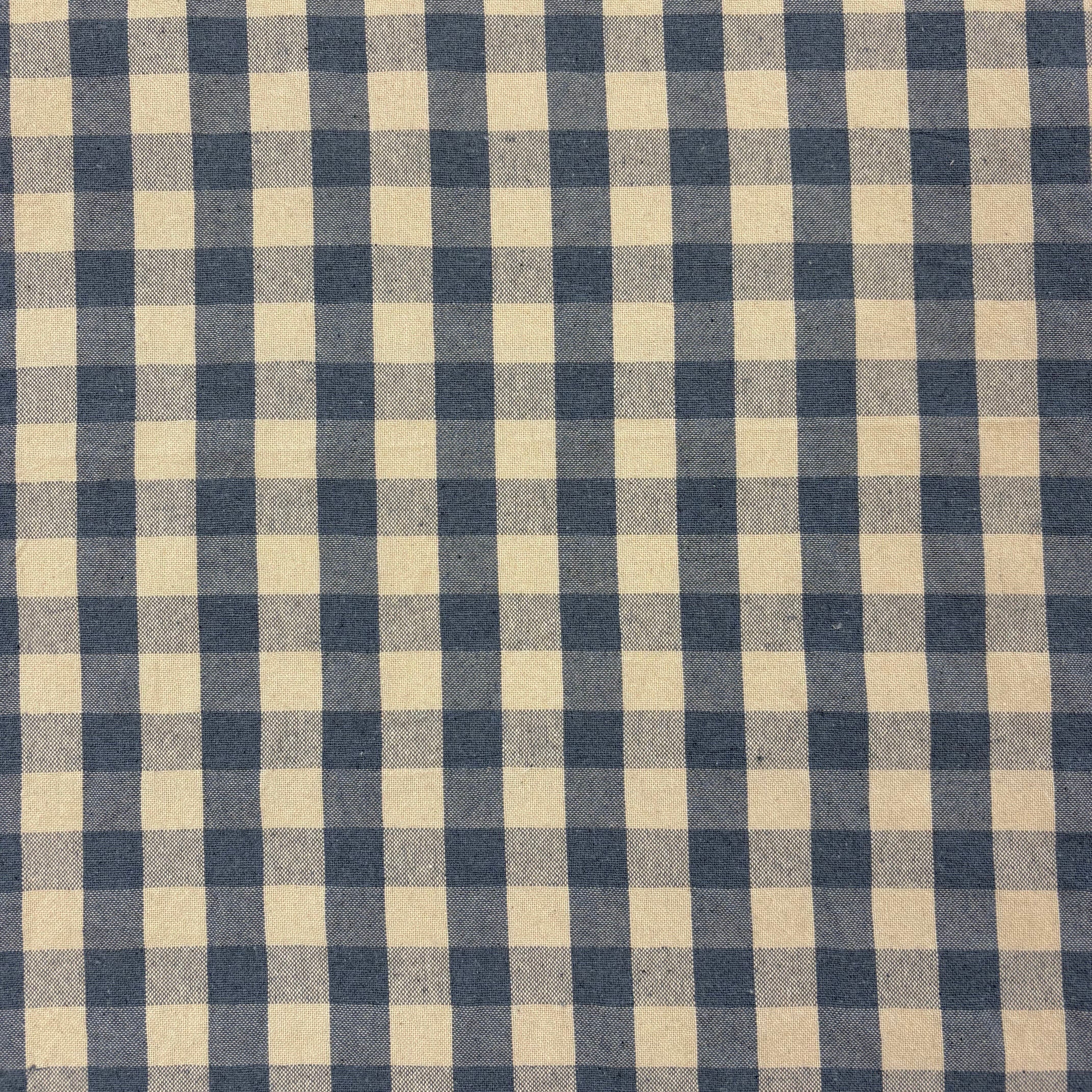 H437 Rustic Chunky Gingham Denim Blue