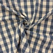 H437 Rustic Chunky Gingham Denim Blue