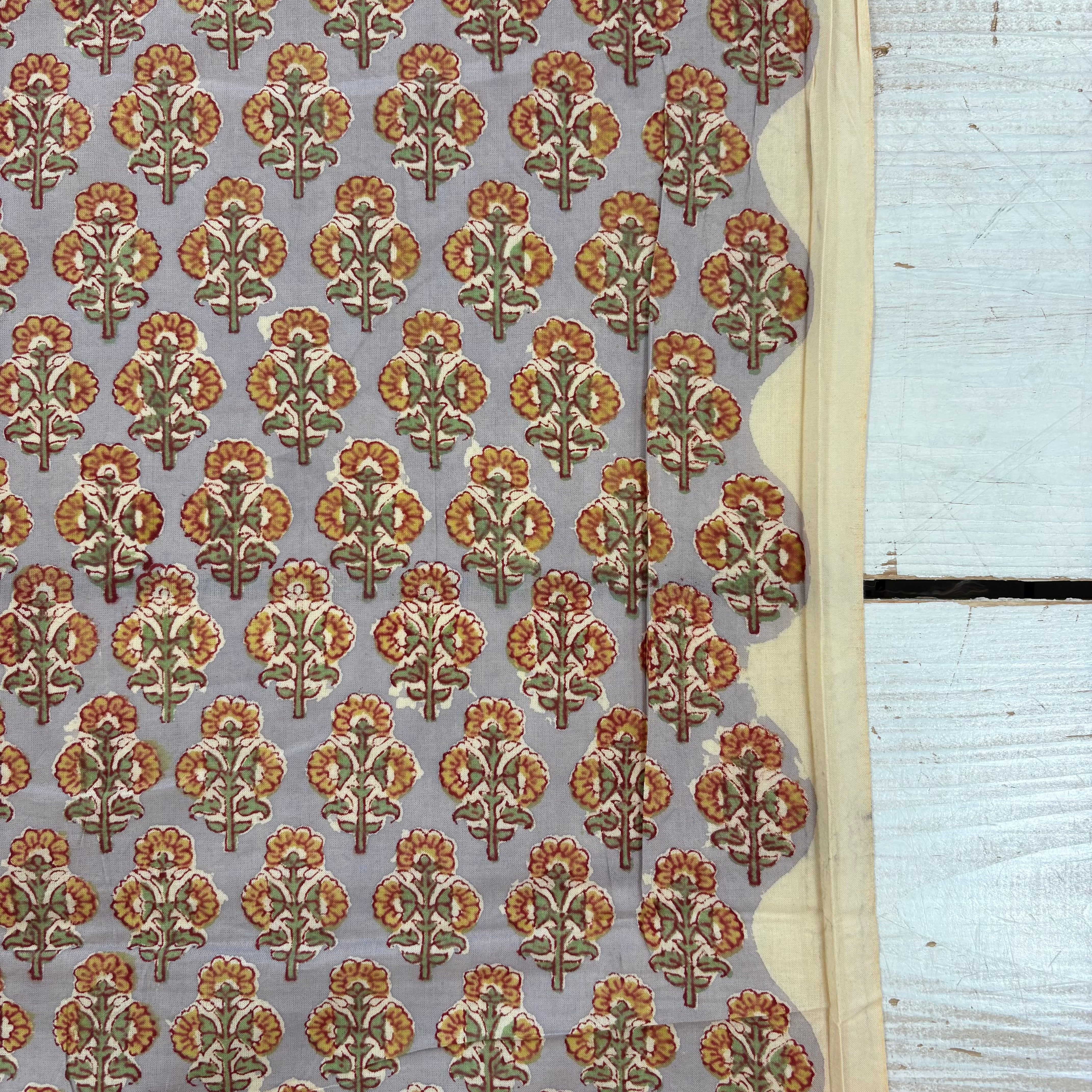 Floral Motif Block Print Mauve Tex Ex 3020