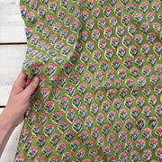 Bunch Of Flowers Block Print Green Tex Ex 3021