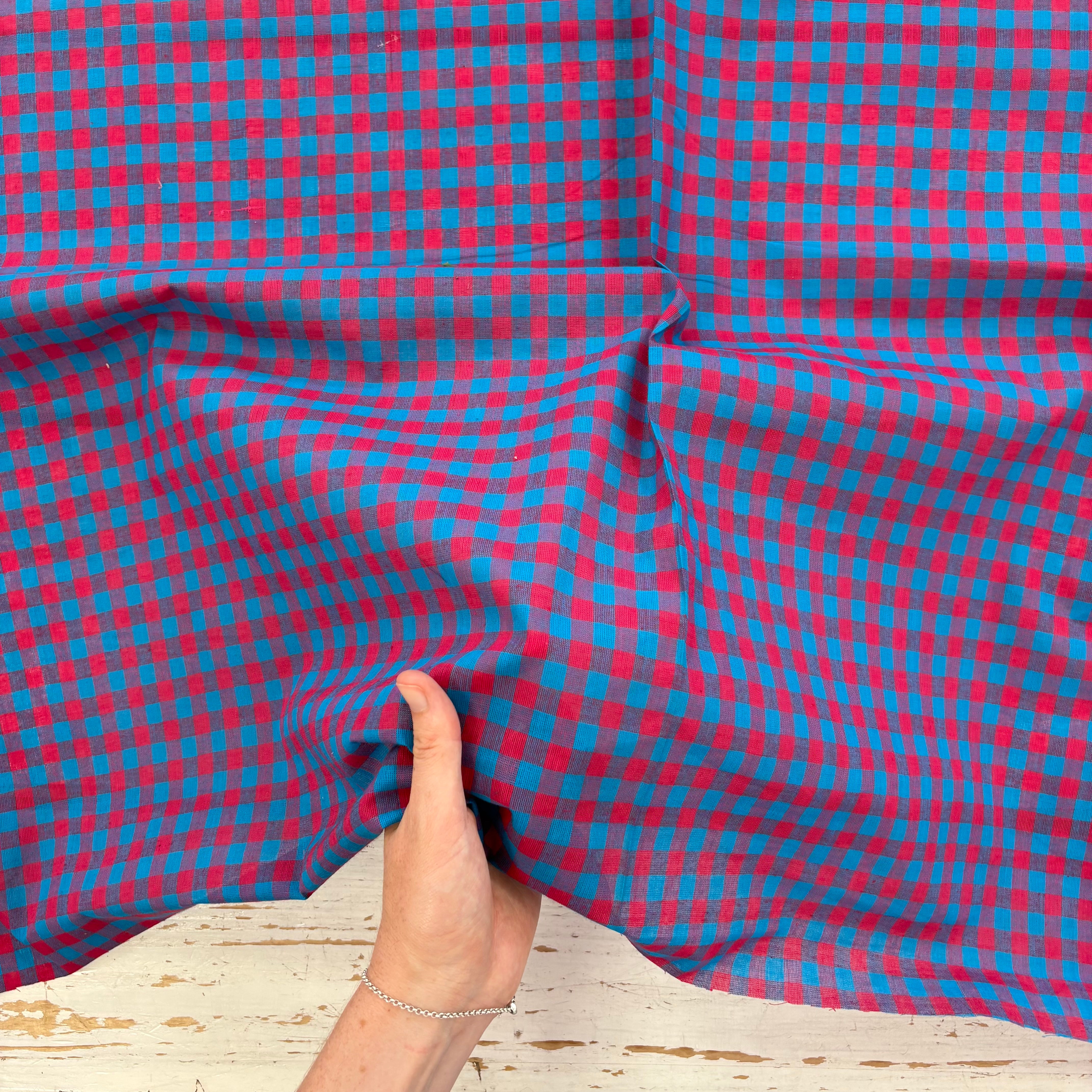 Colour Pop Woven Gingham Turquoise Tex Ex 3027