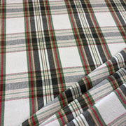 H443 Gabriel Rustic woven tartan Ivory Green